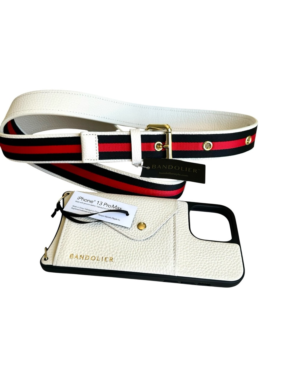 🆕 Bandolier Kimberly iPhone 13 Pro Max Crossbody White Leather